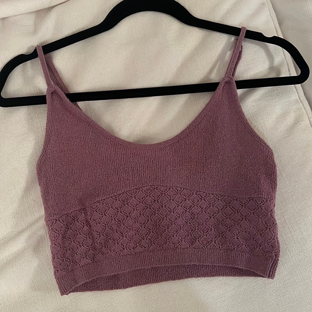 Free people crop top/workout in purple! Size Medium